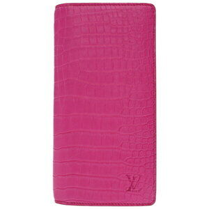 Louis Vuitton Brazza Crocodile Exotic Long Wallet Pink LV